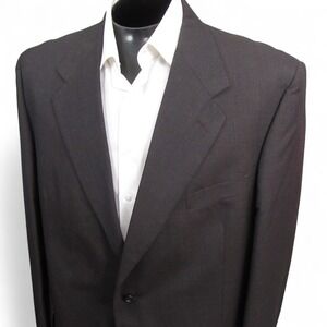 Kilburne Finch Sport Coat 46L‎ Black/Brown Houndstooth Check Single Vent Blend